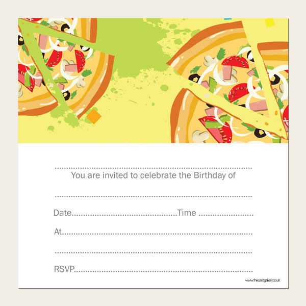 category header image Ready to Write Kids Birthday Invitations - Pizza Party - Pack of 10