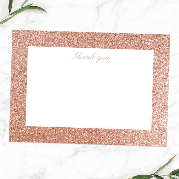 30th Anniversary Thank You Cards - Simple Glitter Effect - Pack of 10