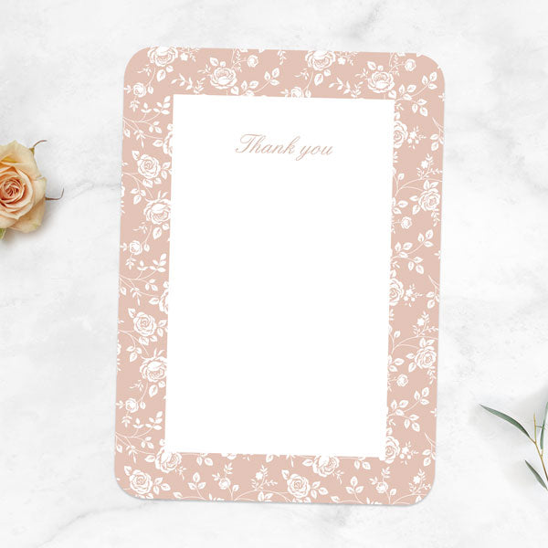 30th Anniversary Thank You Cards - Delicate Rose Pattern