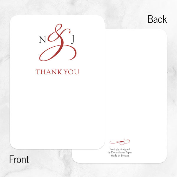 40th Anniversary Thank You Cards - Classic Monogram