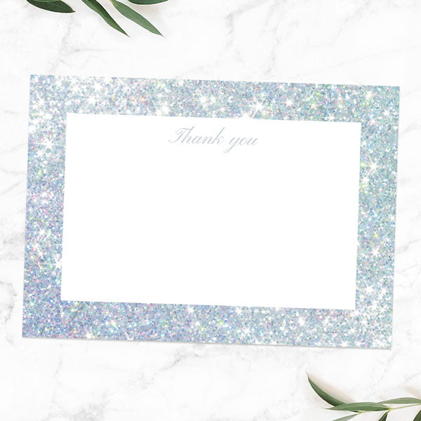 60th Anniversary Thank You Cards - Simple Glitter Effect - Pack of 10