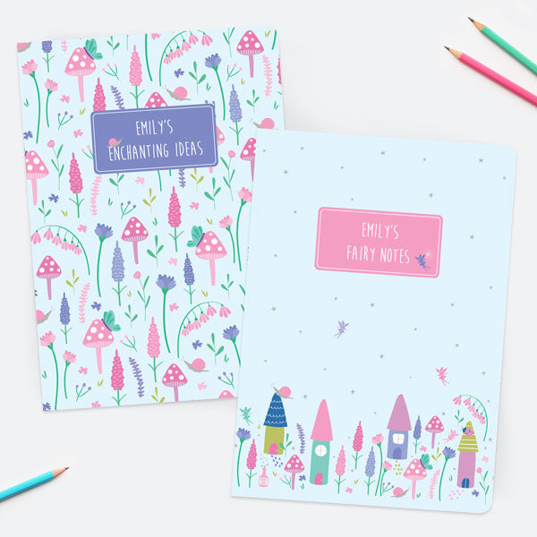 Fairy Garden - Personalised A5 Exercise Books - Pack of 2