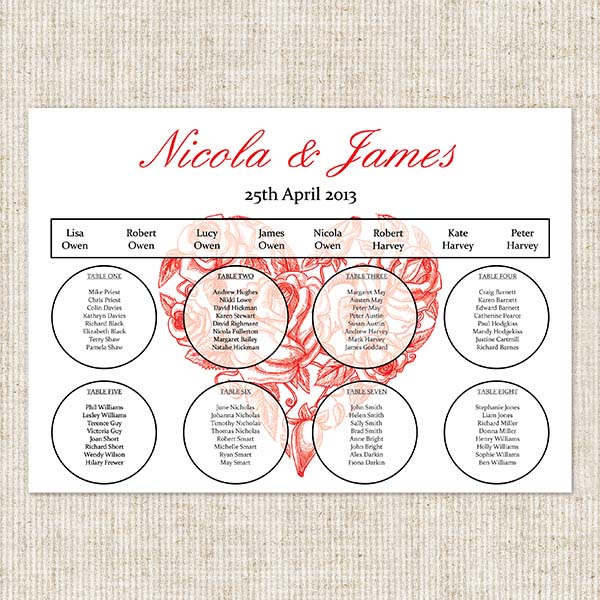 Amore - Table Plan