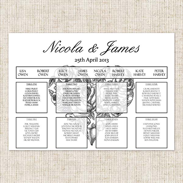 Amore - Table Plan