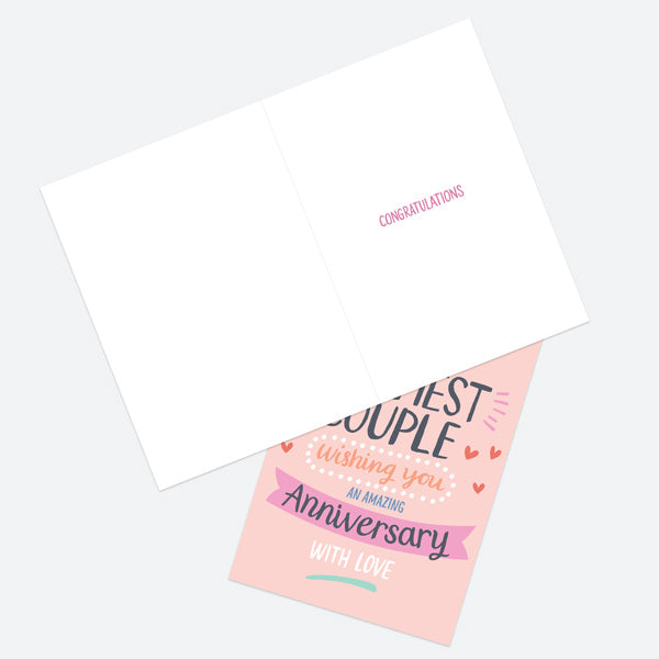 Anniversary Card - Casual Lettering - Happiest Couple