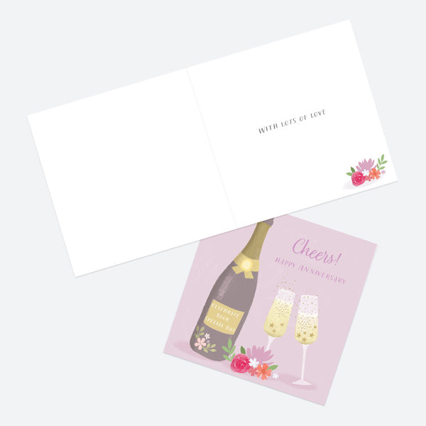 Anniversary Card - Drinks - Champagne Anniversary