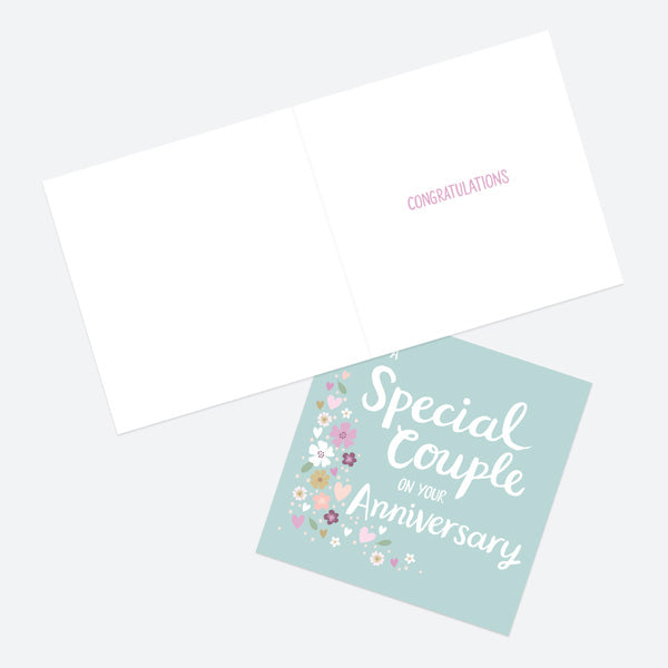 Anniversary Card - Floral Lettering - Special Couple