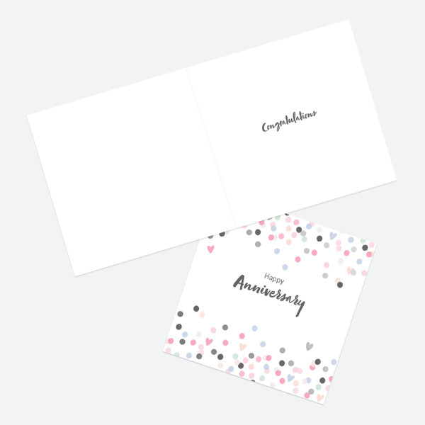 Luxury Foil Anniversary Card - Anniversary Foil Patterns - Confetti Border