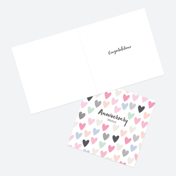 Luxury Foil Anniversary Card - Anniversary Foil Patterns - Confetti Hearts