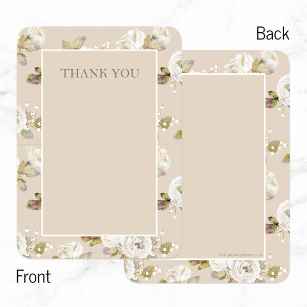 Anniversary Thank You Cards - Vintage Cream Roses