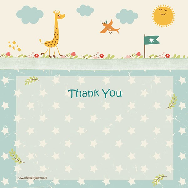 Thank You - Vintage Giraffe - Postcard - Pack of 10