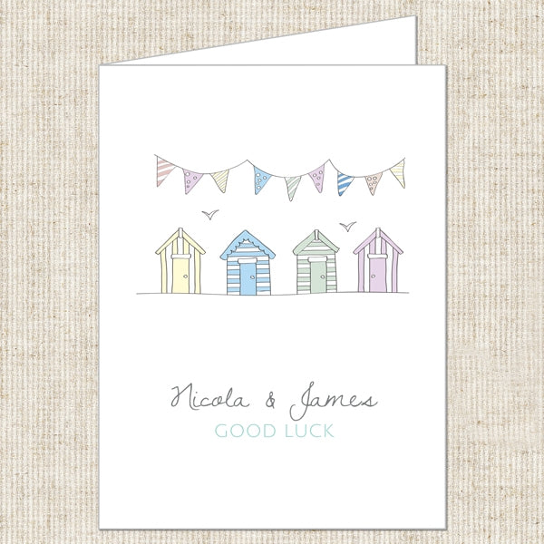 Pastel Bunting & Beach Huts Lottery Holder
