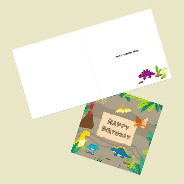 Kids Birthday Card - Dinosaur World