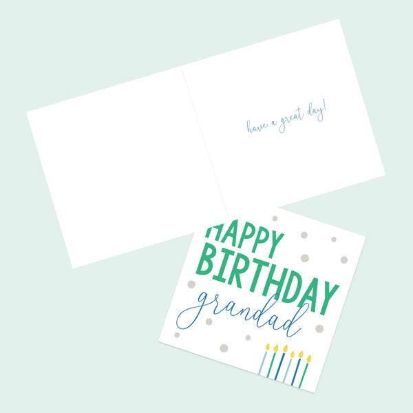 Grandad Birthday Card - Feeling Bright Typography - Happy Birthday Candles