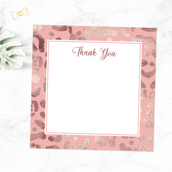 Ready to Write Thank You Cards - Blush Leopard Print - Pack of 10