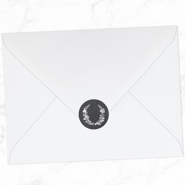 Boho Chalkboard Flowers - Wedding Envelope Seals