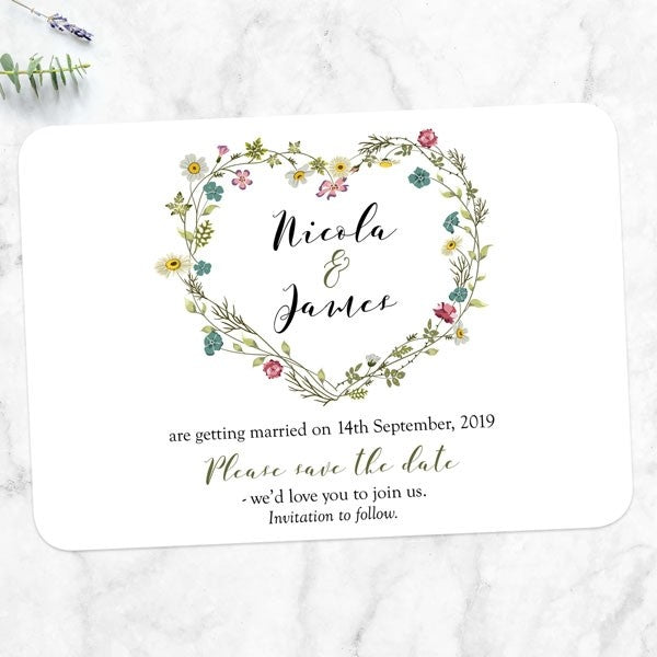 Botanical Heart - Save the Date Cards