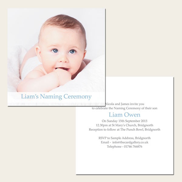 Naming Ceremony Invitations - Use Your Own Photo - Pack of 10