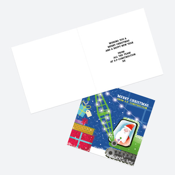 Business Christmas Cards - Construction Present Stack