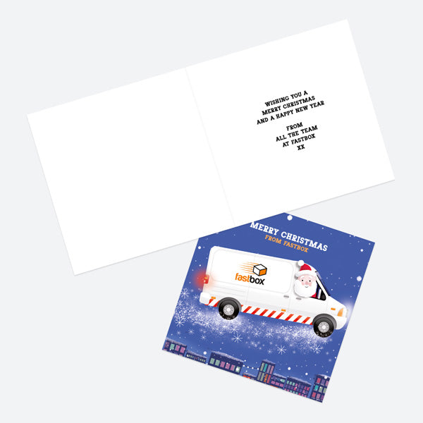 Business Christmas Cards - Santa's Special Delivery Van