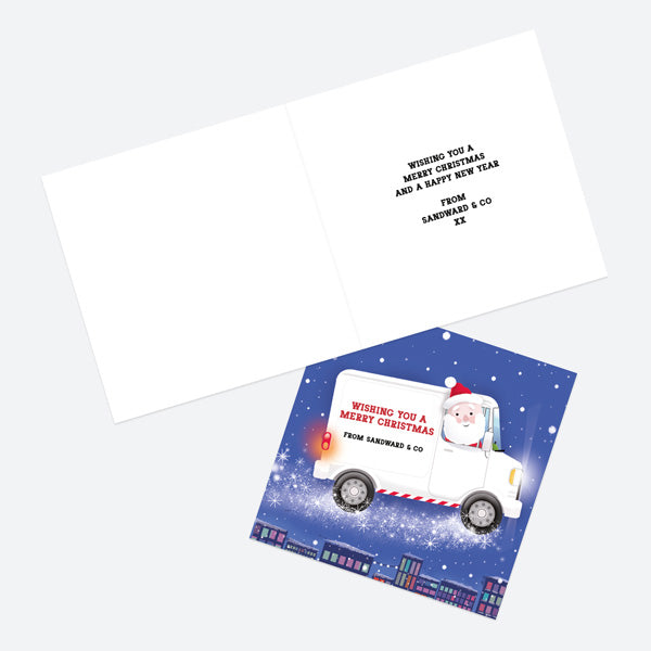 Business Christmas Cards - Santa's Work Van