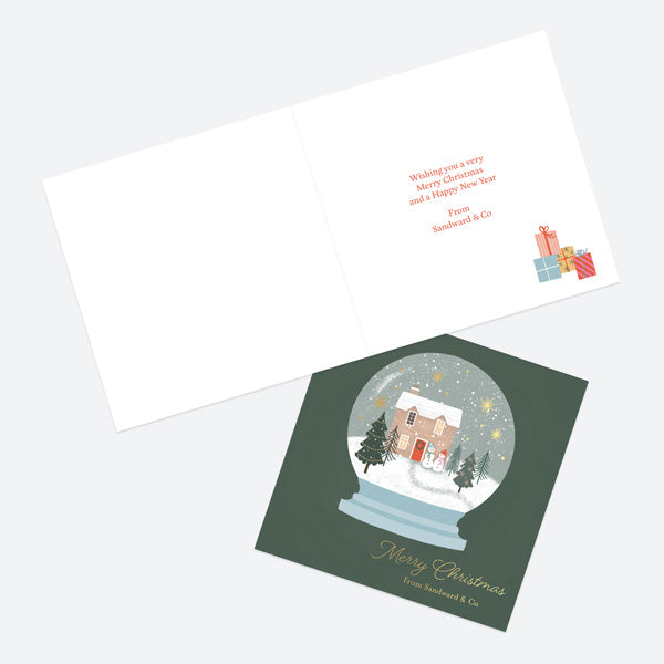 Foil Business Christmas Cards - Festive Sentiments - Snowglobe
