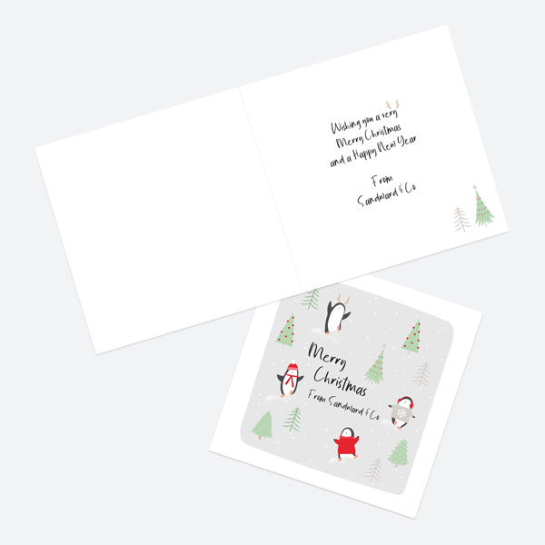 Business Christmas Cards - Penguin Friends - Winter Fun