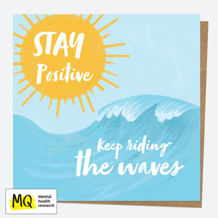 Charity Card - Paper Hug - Waves - Stay Positive, Keep Riding The Waves