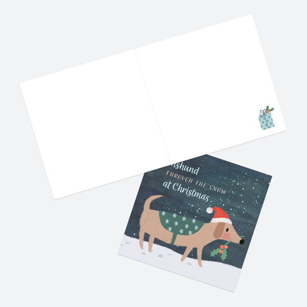 Christmas Card - Santa Paws - Dachshund Through The Snow