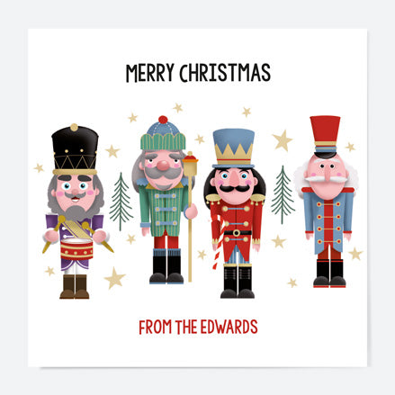 Personalised Christmas Cards - Festive Nutcracker - Trees - Pack of 10