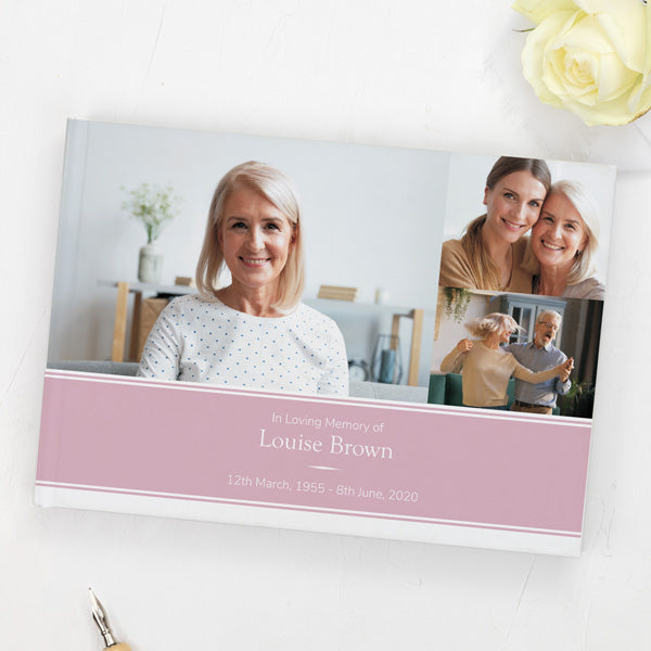 category header image Condolence Guest Book - Pink Photograph Memories