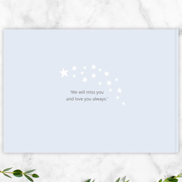 Condolence Guest Book - Shooting Star Blue