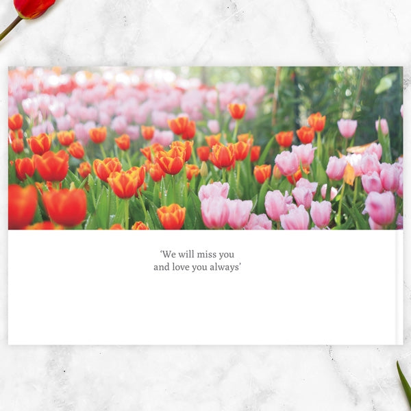 Condolence Guest Book - Spring Tulips