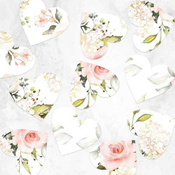 Pink & White Country Bouquet - Heart Table Confetti