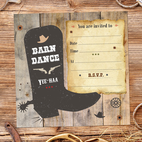 Party Invitations - Country Barn Dance - Pack of 10