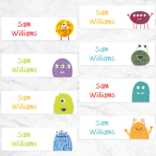 Cute Monsters - Personalised Kids Stickers - Pack of 32