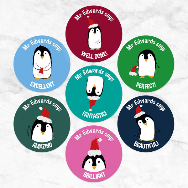 Cute Penguin Family - Teacher Stickers - Pack of 35