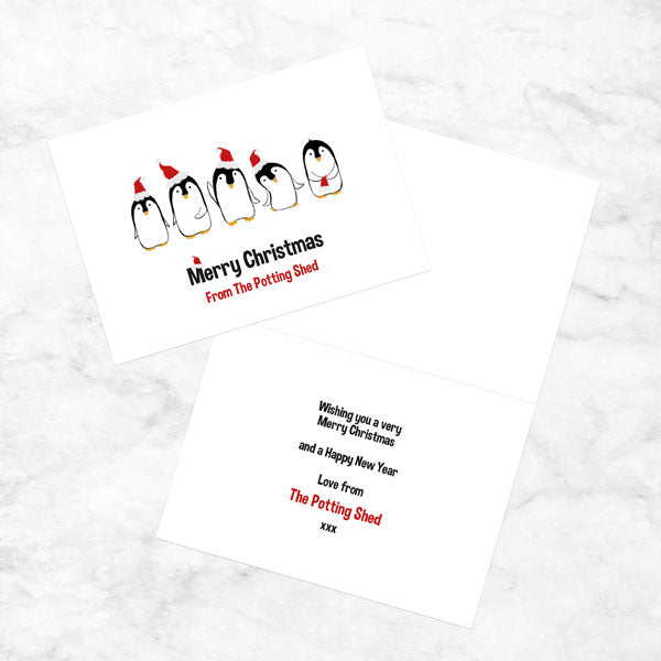 Business Christmas Cards - Office Penguins