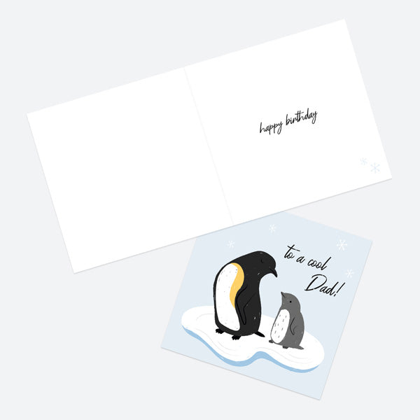 Dad Birthday Card - Penguins - Cool Dad