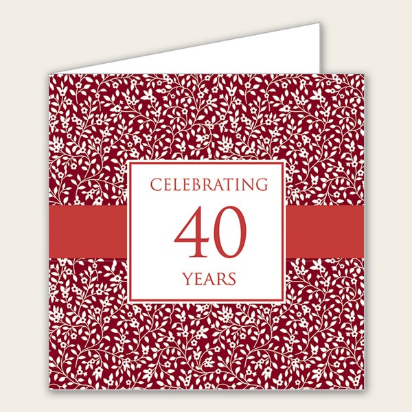 40th Wedding Anniversary Invitations - Delicate Pattern