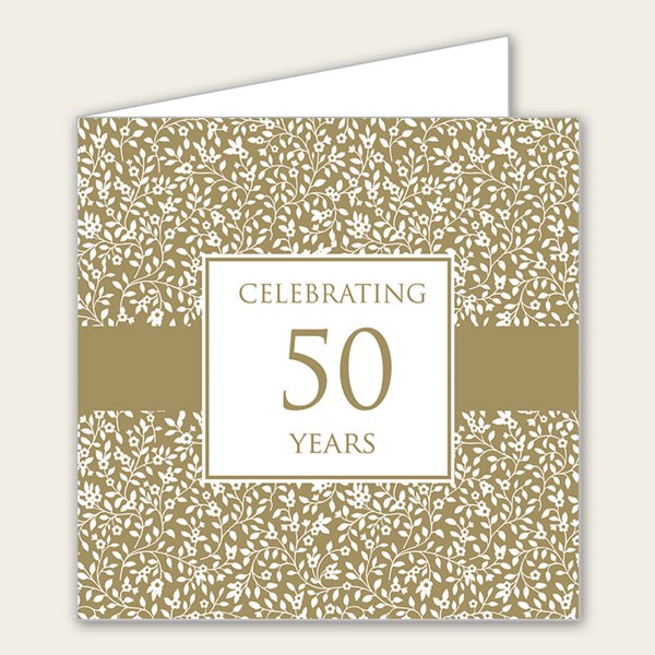 50th Wedding Anniversary Invitations - Delicate Pattern
