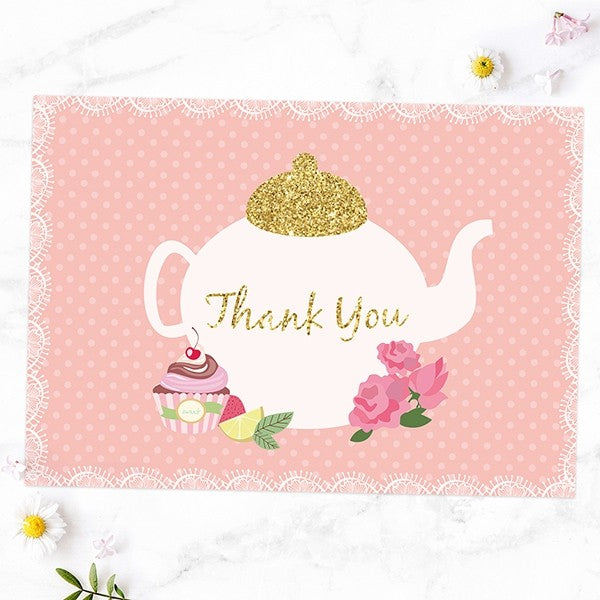 Ready to Write Thank You Cards - Teapot and Cupcake - Pack of 10