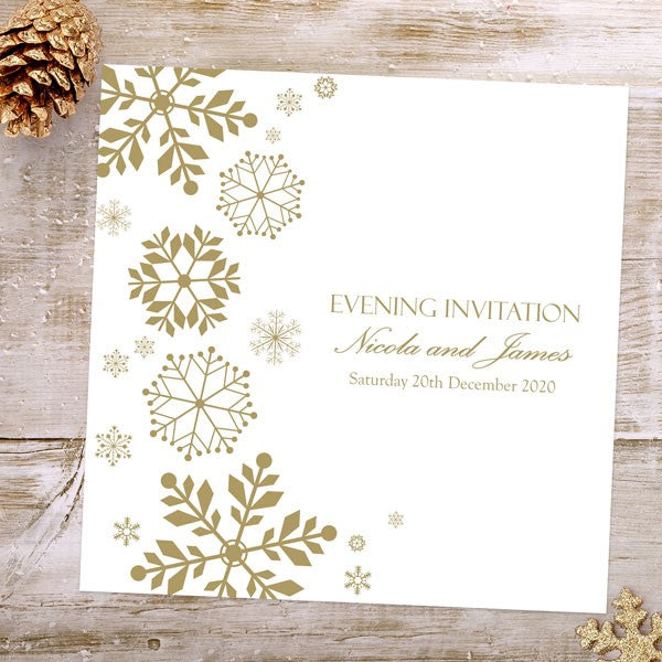 Falling Snowflakes - Evening Invitations