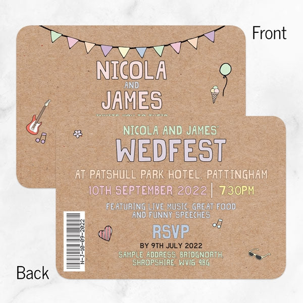 Summer Wedfest Evening Invitation