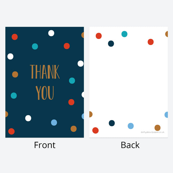 Ready To Write Thank You Cards - Navy Spots - Pack of 10