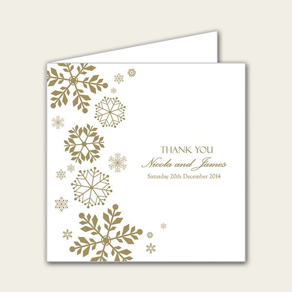 Falling Snowflakes - Wedding Thank You Cards