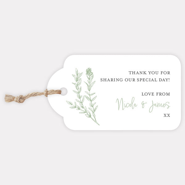 Wildflower Meadow Sketch Iridescent Favour Tag