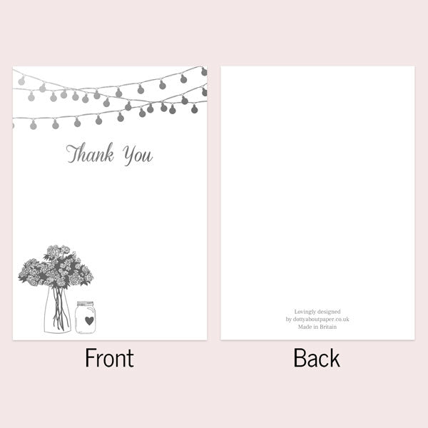 Foil Ready to Write Thank You Cards - Festoon Lights & Flowers - Pack of 10