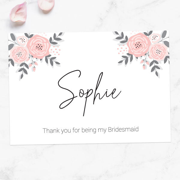 Thank You For Being My Bridesmaid - Floral Corners