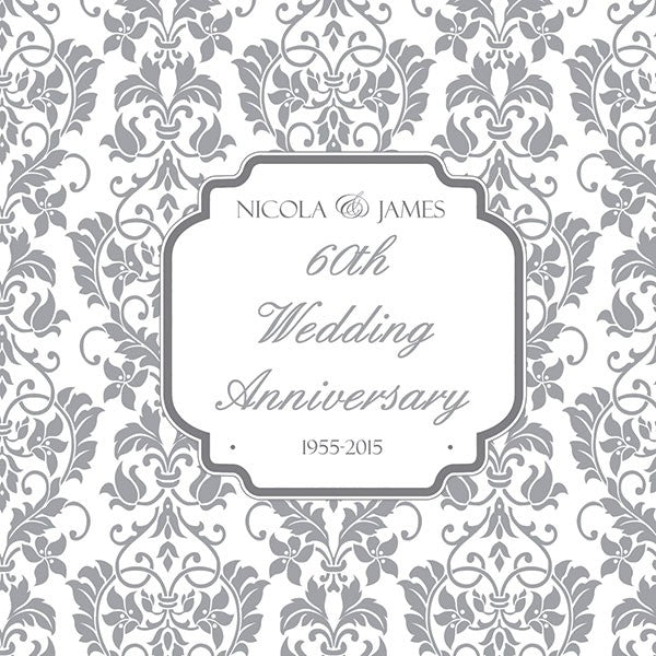 60th Wedding Anniversary Invitations - Floral Pattern